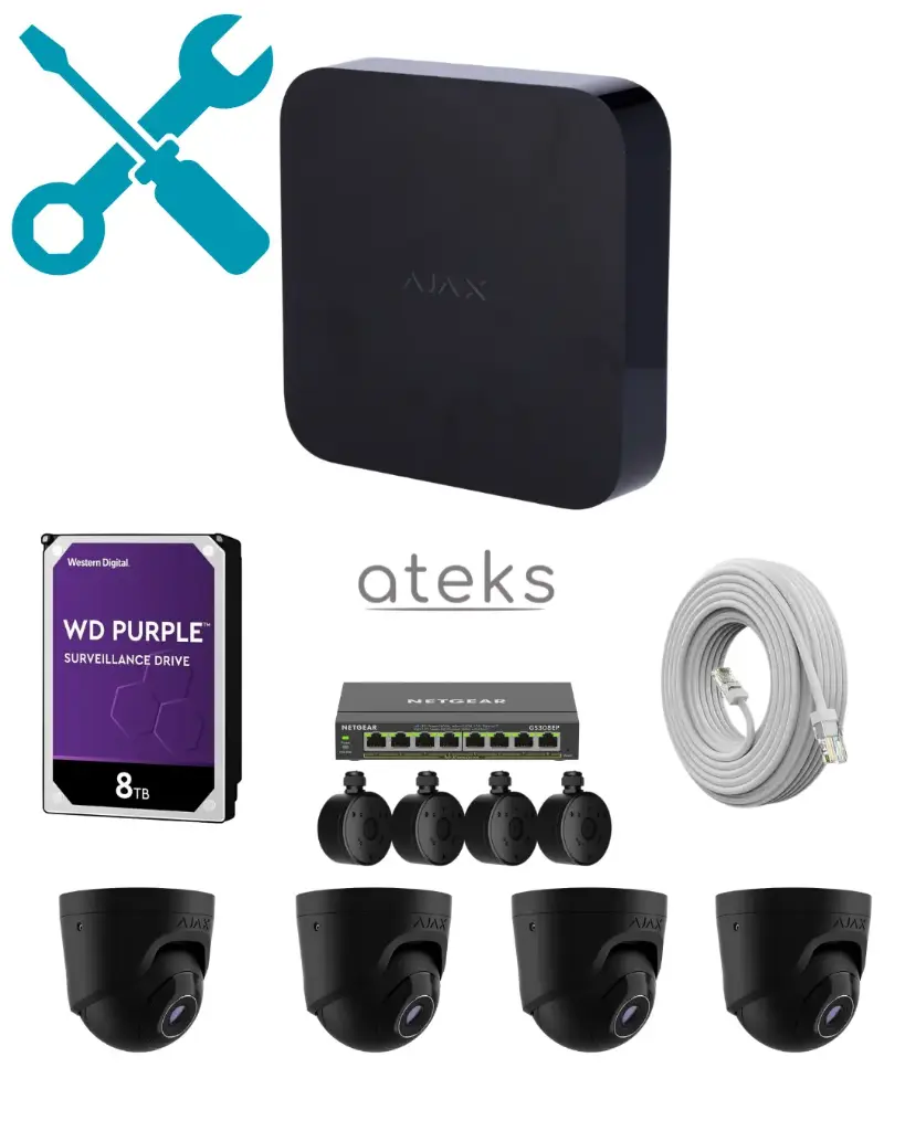 FORFAIT INSTALLATON + 4 CAMERA AJAX 5mp  